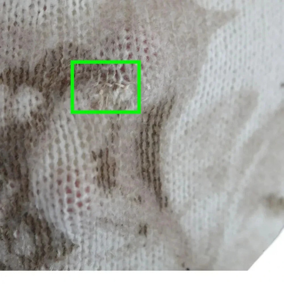 *FLAW* Abercrombie & Fitch Women's Sweater XS Floral Cream Oversize Wool Blend - Picture 9 of 11